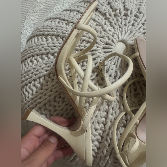 SCHUTZ Cream Strappy Heeled Sandals - Picture 3 of 3
